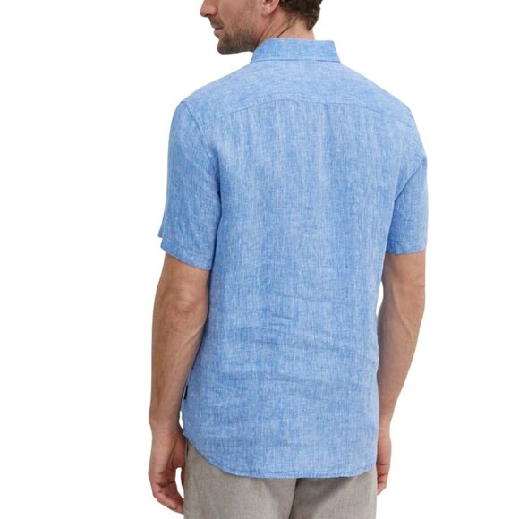 Simons Short Sleeve Button Up Shirt Men's Heritage Chic Flax Linen - Picture 2 of 13